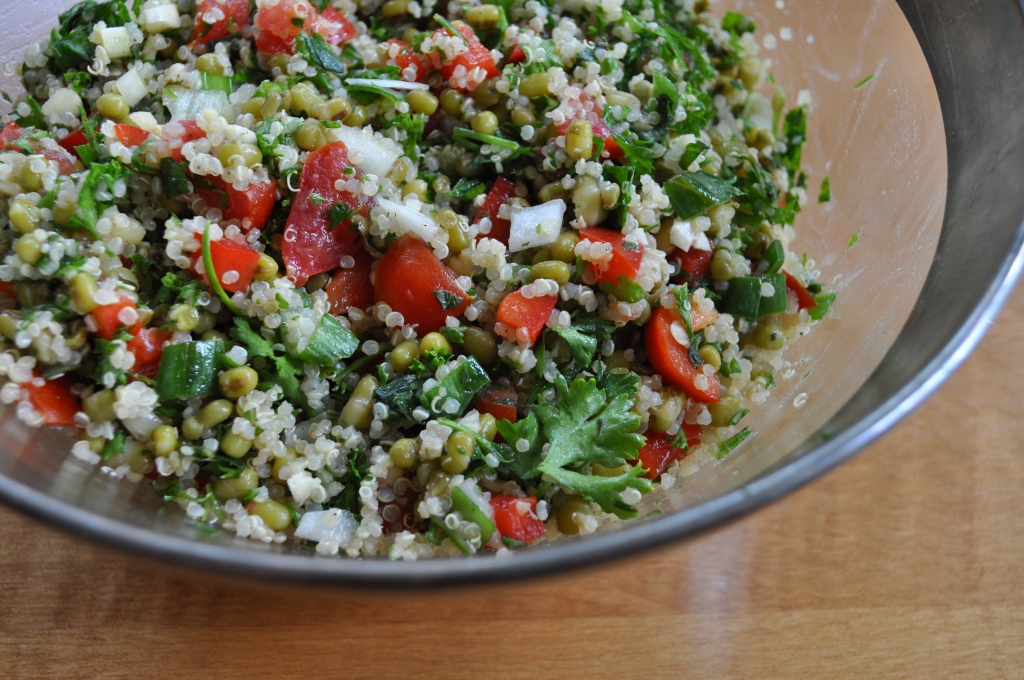 quinoa + mung bean tabbouleh