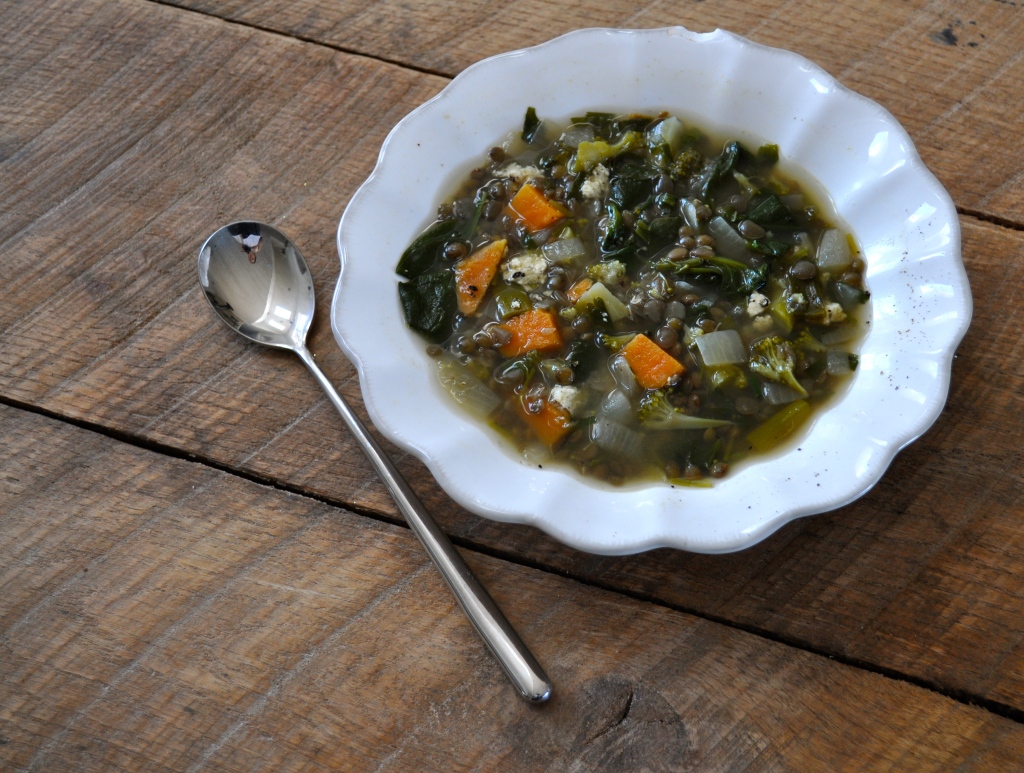 very green lentil soup for the new year